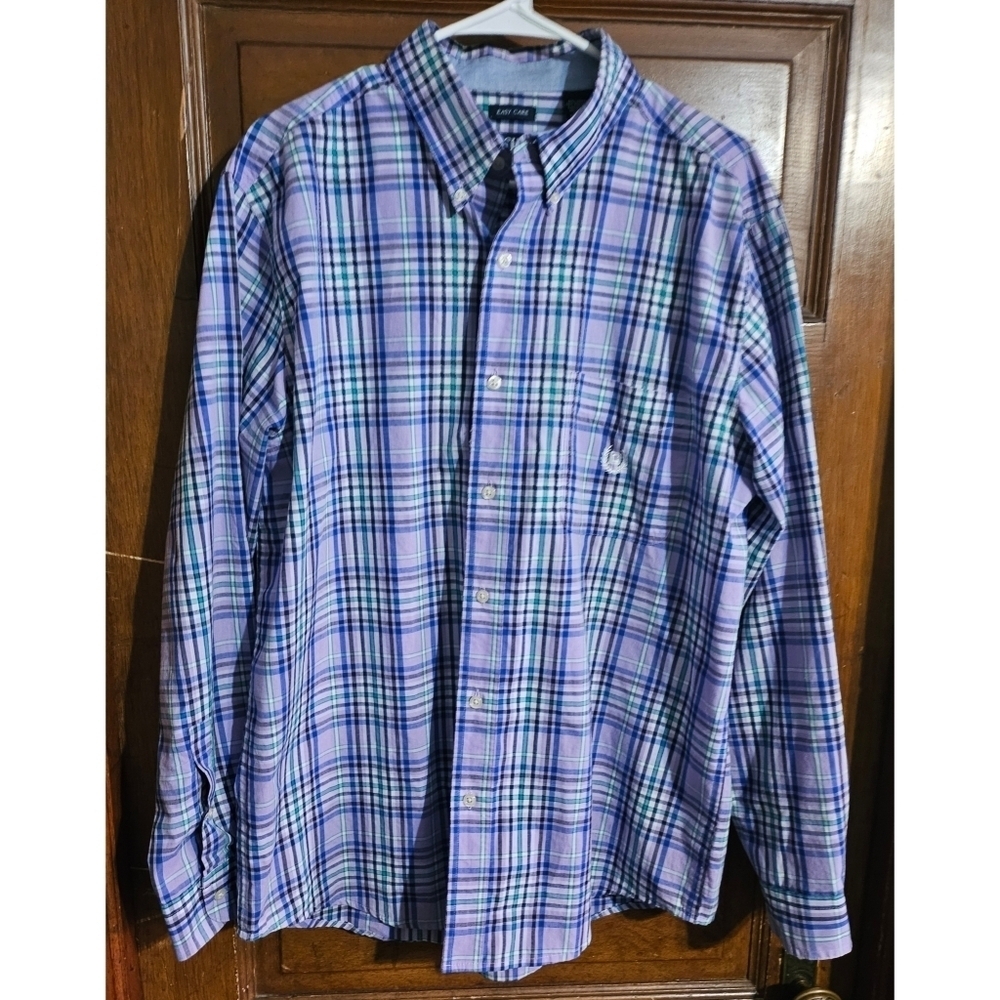 Chaps Easy Care Men's Plaid Button Down Shirt